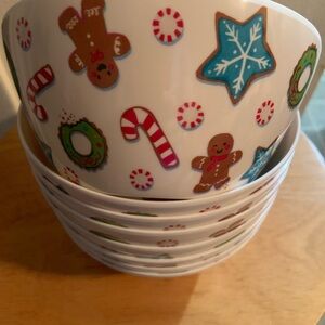 Make offer! 8 Target Wondershop holiday Gingerbread cookie cereal bowls. New!
